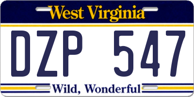WV license plate DZP547