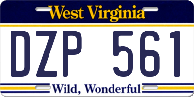 WV license plate DZP561