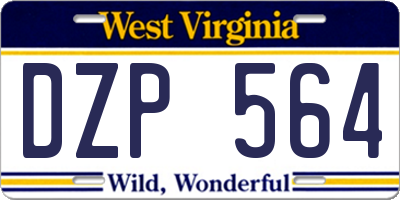 WV license plate DZP564