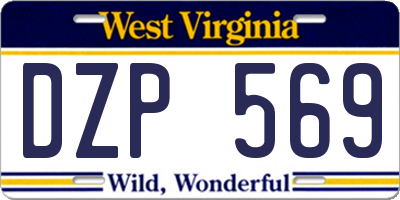 WV license plate DZP569