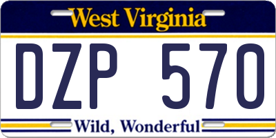 WV license plate DZP570