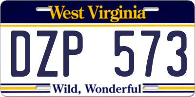 WV license plate DZP573