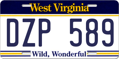 WV license plate DZP589