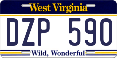 WV license plate DZP590