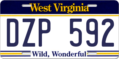WV license plate DZP592