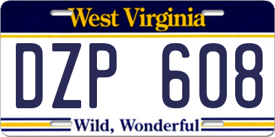 WV license plate DZP608