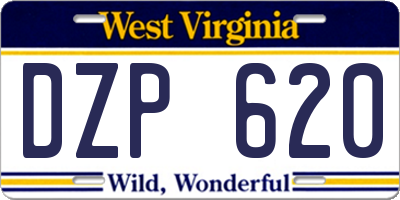 WV license plate DZP620