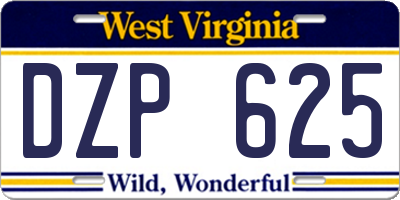WV license plate DZP625