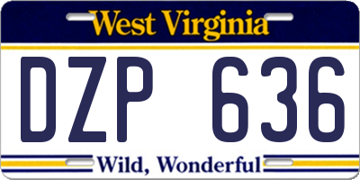 WV license plate DZP636