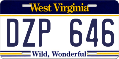 WV license plate DZP646