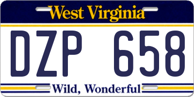 WV license plate DZP658