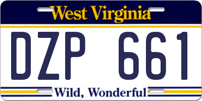 WV license plate DZP661