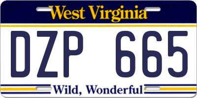 WV license plate DZP665