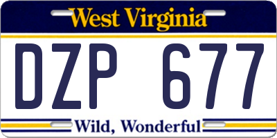 WV license plate DZP677