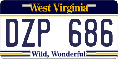 WV license plate DZP686