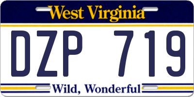 WV license plate DZP719