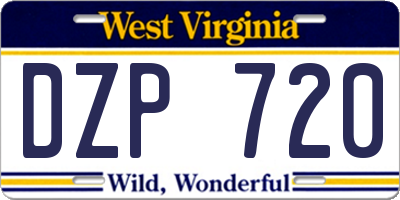 WV license plate DZP720