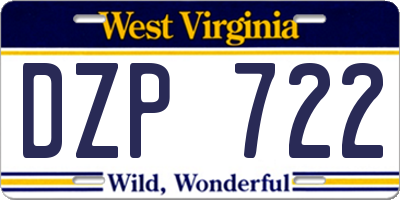 WV license plate DZP722