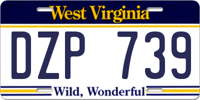 WV license plate DZP739