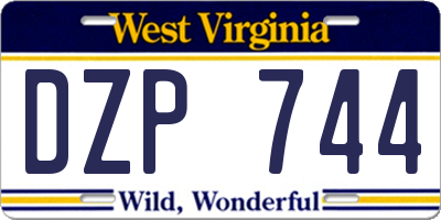 WV license plate DZP744