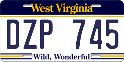 WV license plate DZP745