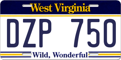 WV license plate DZP750