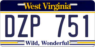 WV license plate DZP751