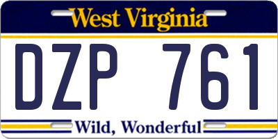 WV license plate DZP761