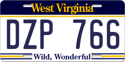 WV license plate DZP766