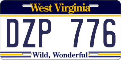 WV license plate DZP776