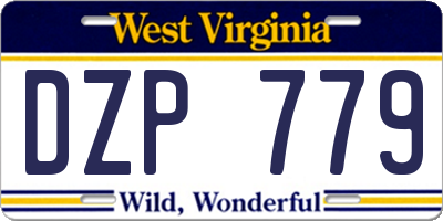 WV license plate DZP779