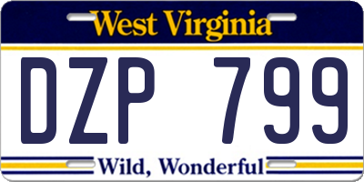 WV license plate DZP799