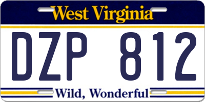 WV license plate DZP812