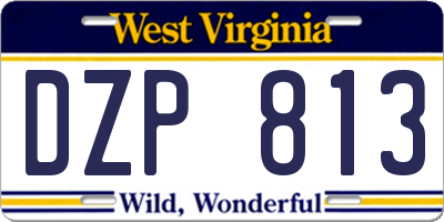 WV license plate DZP813