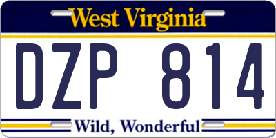 WV license plate DZP814