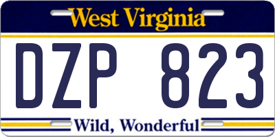 WV license plate DZP823