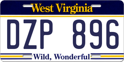 WV license plate DZP896