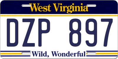 WV license plate DZP897