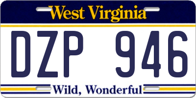 WV license plate DZP946