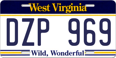 WV license plate DZP969