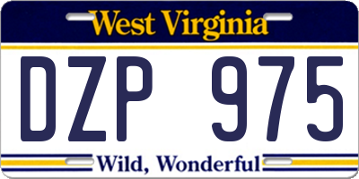 WV license plate DZP975