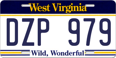 WV license plate DZP979