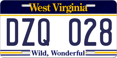 WV license plate DZQ028