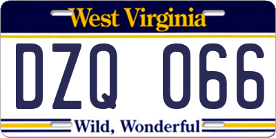 WV license plate DZQ066