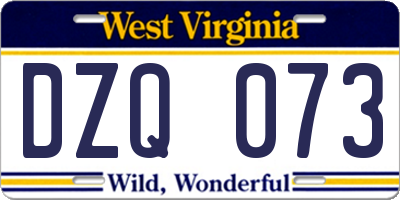 WV license plate DZQ073