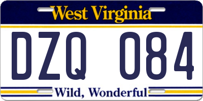 WV license plate DZQ084