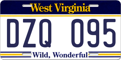 WV license plate DZQ095