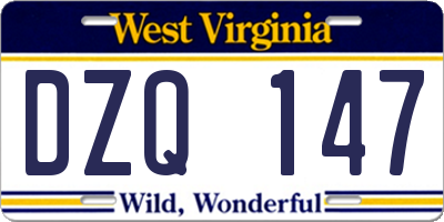 WV license plate DZQ147