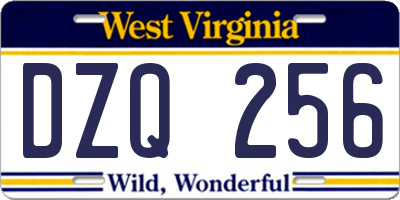 WV license plate DZQ256