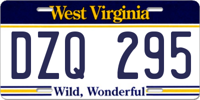 WV license plate DZQ295